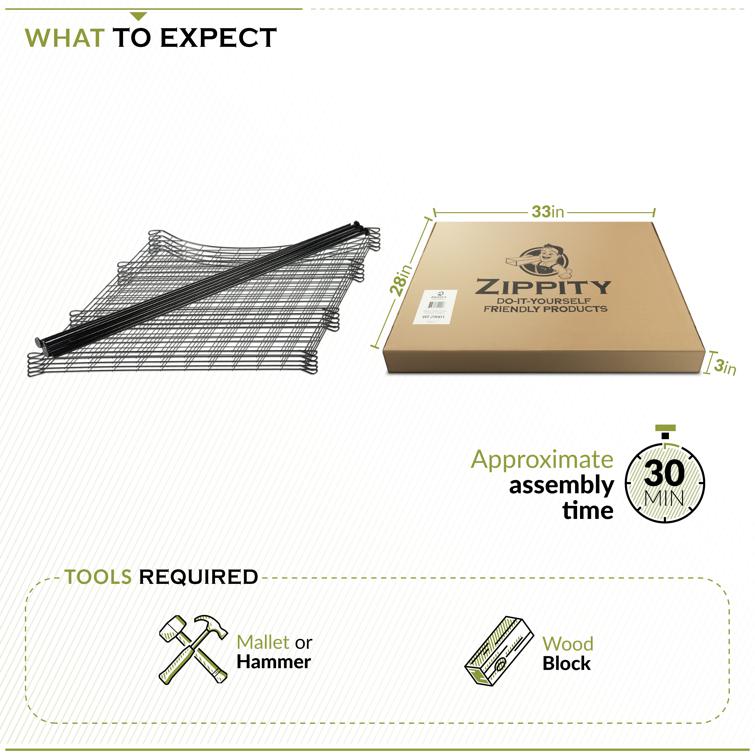 25in Black Metal Wire Zippity Garden Fence